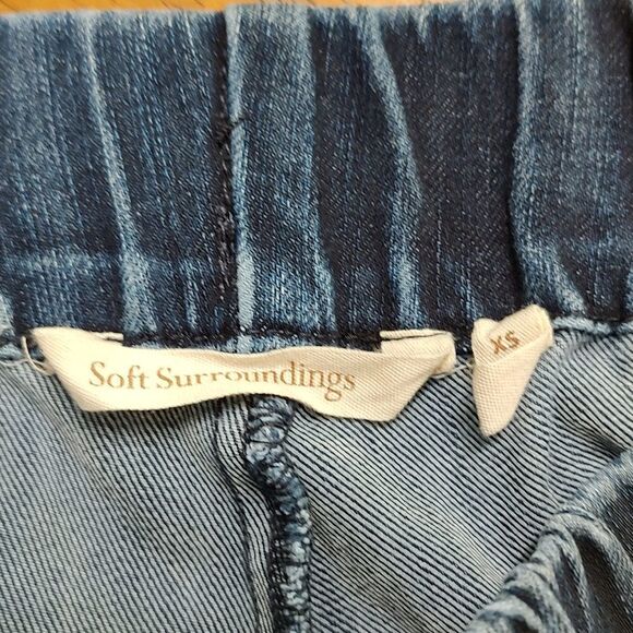 Soft Surroundings  pull on elastic waist  cropped jeans Sz XS - Picture 7 of 7